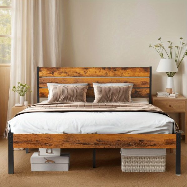 product-open-580a763a6d2e4a05b8a391defa365685-goods Modern All-Metal Bed Frame with Headboard And Footboard – Tool-Free Assembly, Underbed Storage, No Box Spring – Available in Queen, Full, And Twin Sizes