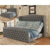 product-open-5889cb3d5d80498cbaad5d36ba5c2185-goods LUXOAK 51" H Adjustable Bed Frame with Velvet Upholstery and Deep Button Tufted Headboard, Dual Motor Wingback Bed with Nailhead Trim, No Box Spring Required