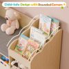 Bookshelf Featuring a Cozy Reading Corner, Wooden Organizer for Storage Equipped with a Chalkboard And Bench, Ideal Reading Nook for Boys And Girls, Shelf Suitable for Bedroom, Nursery, Or Playroom, Crafted from Natural Oak