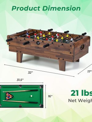 4-In-1 Multi-Game Table with Stackable Surfaces for Billiards, Air Hockey, And Foosball