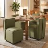 product-open-598d3eedaec444018a8b2974f7efc054-goods Set of 2 Modern Dining Chairs with Casters Armless Rolling Dining Chairs with Rollers for Kitchen and Dining Room, Removable Cover, Minimalist Style, Specific Style