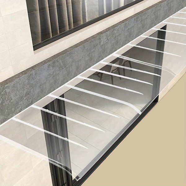 product-open-59fa8d7388eb4f44840f62ca01099f49-goods 1x Durable Transparent Plastic Front Door Canopy- Transparent, Waterproof Roof Window Sunshade Cover, Outdoor Balcony and Entrance Invisible Snow and Rain Protection, Easy to Install