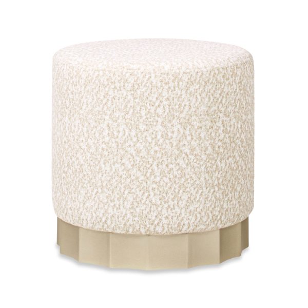 product-open-5ab11580f56d4d13888629a4702e29e2-goods Hampton 18' Round Upholstered Ottoman with Scalloped Base Speckled Egg Beige Chenille
