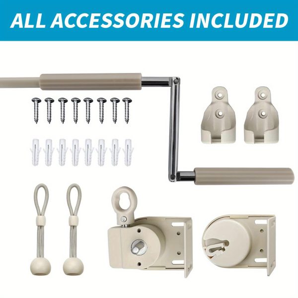 product-open-5aebf21789384486b8b4655f9b0d90e9-goods Outdoor Space Roller Shades Package - Effortless Cordless Design Includes 2 Poles + Heavy Duty Shade Cloth