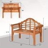 product-open-5c11619cf1694cc3a7dabc50ad8c6008-goods PETSITE Patiojoy 49" Garden Folding Bench Eucalyptus Wood Backrest Armrest Patio Outdoor