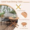 product-open-5d1509552b414532a49ee4d1e3ac9445-goods COSTWAY 31.5" Solid Indonesia Teak Wood Round Folding Patio Table - Portable Outdoor Dining Table with X-Frame Stability, 220lb Capacity, Natural Finish for Backyard, Poolside & Balcony, Classic Design