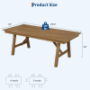 product-open-5d6c2483adcd4356bc63fcc7e4d7510d-goods 66.9" Outdoor Dining Table for 4-6, HDPE Patio Table with Umbrella Hole, Waterproof All-Weather Rectangular Table for Backyard, Poolside And Garden