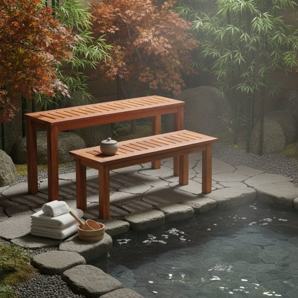 product-open-5d939f0497fc4926b5c7186bcb9073b8-goods 2pcs Solid Wood Outdoor Bench Set, Backless Patio Bench with Slatted Surface, Outdoor Wooden 2-Person Bench for Park, Porch, Garden, Indoor Shoe Bench, Supports Up to 330 LBS Each