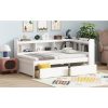 Twin Size L-Shaped Bookcase Bed with Bookshelf Headboard & Two Drawers - Space-Saving Storage Bed Frame, Modern Suitable for Small Rooms, Dorms, Apartments, No Assembly Required (No Wood)