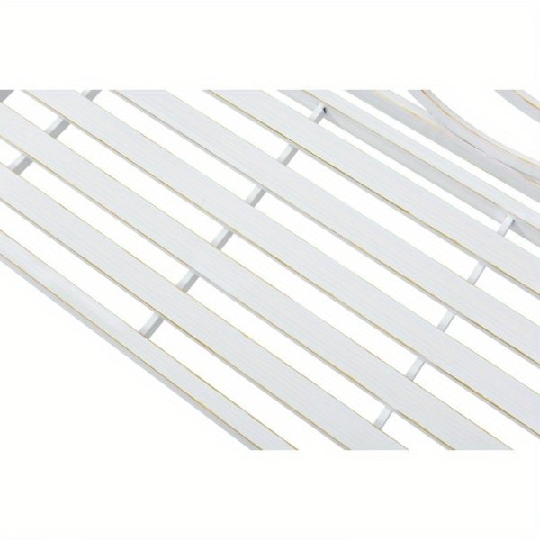 Outdoor Heavy-Duty White Iron-Look Steel Garden Bench with Backrest & Armrests - 2-3 Seater Slatted Park Bench, White Metal Frame for Patio, Porch, Balcony, Yard - Durable Low-Maintenance Furniture (No Wood), Garden Seat, Garden Bench Seat, Benches For Outside, Garden Furniture, Balcony Furniture, Patio Furniture, Bench Seating, Patio Bench, Bench Seat Indoor, Outside Bench