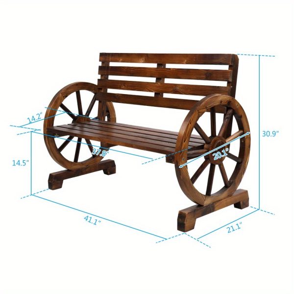 product-open-5f2dc933477d4b3484fd931a635fe1d5-goods 41.5in Fir White Carbonized with Wooden Wheels Wooden Bench