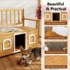 Wooden Bench for Outdoors, Versatile Garden Furniture with Dog Shelter and Storage Area, Ideal for Patios, Yards, and Verandas