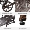 product-open-60cfca10c600464a8693a5df905bc4c9-goods Andehomy Cast Aluminum Outdoor Lounge Chair on Wheels, Patio Recliner with Adjustable Backrest in 3 Positions, Perfect for Poolside Relaxation, Bronze And White Color