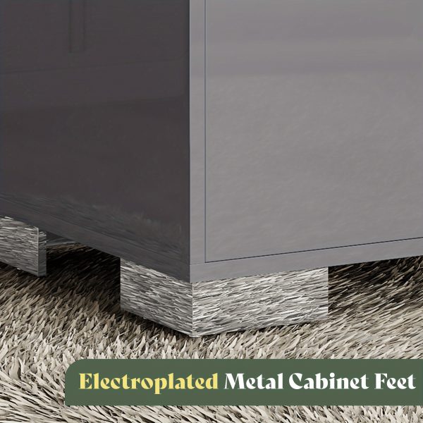 product-open-6197b68162b24d4ca5339309009f1d85-goods Modern Nightstand with Drawers - High-Gloss Bedside Table Suitable for, MDF/Fiberboard, Space-Saving End Table with Pull Handle, Assembly for Small Bedrooms & Contemporary Decor, Assembly Required