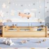 product-open-6278e4a92d124ba39056123ebca98994-goods Twin Size Floor Platform Bed with Full-Length Guardrails, Low Profile Twin Bed Frame, No Box Spring Needed, Natural
