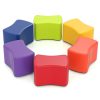 product-open-629da832a2154b15a4ab406dcb1244e6-goods COSTWAY 6pcs Modular Butterfly Stools Set with Soft Foam Seats & PU Cushioned Covers - Lightweight Stackable Stools, 10" Height, 5.5" Square Base, Vibrant Colors (, Green, Yellow, Red, Purple) for Home, Preschool, Daycare, Classroom - Durable