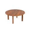 2pcs Acacia Patio Furniture Set, Outdoor Unique Tub Design Loveseat with Woven Rope Table, Deep Seating with Soft Cushions for Porch, Garden, Backyard, Balcony, Teak End And Beige Cushion