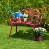 product-open-6386b9720b61430ab14dea988375a81f-goods Bonnlo Outdoor Bench with Cast Frame - Metal Bench, Small 2-Seater Suitable for, Porch, Yard, Park - Assembly, Low-Maintenance Outdoor Furniture