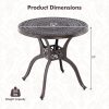 31. 5-Inch Cast Aluminum Dining Table, Round Bistro Table W/ 1. 96-Inch Umbrella Hole & Adjustable Leveling Feet, Robust Metal Patio Table for Backyard & Porch
