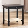 product-open-6467723e4dca4f76ab09d8fc15728684-goods 1pc 18 Inches Classical Square Side Table with Drawer 2-Tier End Table with Open Rattan Storage Shelf Solid Wood Sofa Table for Small Space, Living Room, Bedroom, Natural/ Black