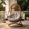 [Outdoor Chair Cushions] Outdoor Patio Seat Cushions, Round Chair Cushions, Fully Filled, Strong Support, Warm, Breathable And Comfortable, Thickened Hanging Chair Cushions, Recliner Cushions, Stylish Outdoor Decorative Chair Cushions (Cushions Solely)