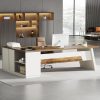 product-open-64b727166f2f40ef897f5a92600dc224-goods 78" Extra Wide Executive Desk - Heavy-Duty Home Office Desk with L-Shaped Workstation, Built-in Storage Drawers & File Cabinet, Walnut Finish - for Professional Office or Study - Easy Assembly, Desk Accessories Office, Spacious Workspace, Sophisticated Design, Engineered Wood Construction, Contemporary Furniture, Solid Build, Remote Workers
