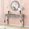 product-open-65ae7531b6b348498901bc547b98dc49-goods Luxury Entryway Table Measuring 47.24 Inches, Featuring a Glamorous Mirrored Design with Crystal Details, Perfect for Modern Home Decor in Hallways