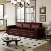 product-open-6783612906b24da990dd79026fe859f5-goods Modern Convertible Sofa Bed 93.7' Space-Saving Sleeper with Pull-Out Design Three-Seater Leather Folding Transformable Durable Luxurious Suitable Adjustable Backrest Plush Cushions Cozy for Living Room