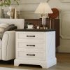 product-open-678ac02b331c4c0ebd7226fb33470316-goods Large 24-inch Modern Farmhouse Nightstand with 3 Drawers - Rustic Bedside Table Suitable for Bedroom & Living Room, Space-Saving End Table with Ample Storage,, Assembly, Multicolor for Small Spaces (Assembly)