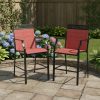 product-open-67b4b643f5d3482298723589ef1be106-goods Set of 2 Heavy-Duty Metal Bar Stools with High Back, Armrests & Footrest - Counter Height Patio Chairs with Sturdy Metal Frame, Red Cushioned Seats