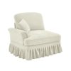 product-open-68828ba514a6474d91f11c482115ca9e-goods Sofa Lsf Chenille W/1 Pillow -Beige White, Comfortable Backrest Sofa, Modern Minimalist Style, Suitable for Bedroom, Office, Dorm and Living Room, Easy to Clean, Easy to Install