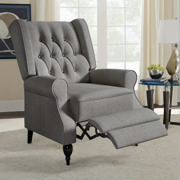 product-open-68ee265111c14268998ba593b5da0c45-goods ALBOTT Tufted Push Back Recliner Chair - Wingback Accent Armchair for Adults, Club-Style Design for Home Use