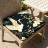 product-open-69b3ff4730294cfdb15573b8f9b1f8aa-goods 1pc Peony And Crane Pattern Courtyard Chair Seat Cushion, Indoor And Outdoor Seat Cushions, Back Cushions, Size 19.7*17.7*1.57inch, Suitable for Garden Chairs, Office Chairs And Floor Seats. Soft And Comfortable