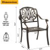 product-open-6afcea252d434194830c1c59e2be0522-goods Bonnlo 5pcs Outdoor Dining Set Cast Aluminium Patio Furniture with 4 Chairs and 1 Umbrella Table for Garden Porch Poolside Weather-Resistant Bronze