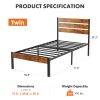 product-open-6b2064d50aca4bfa8eaa85e65b47a2f1-goods Modern All-Metal Bed Frame with Headboard And Footboard – Tool-Free Assembly, Underbed Storage, No Box Spring – Available in Queen, Full, And Twin Sizes