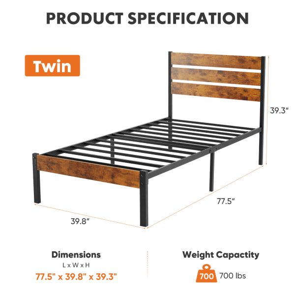 product-open-6b2064d50aca4bfa8eaa85e65b47a2f1-goods Modern All-Metal Bed Frame with Headboard And Footboard – Tool-Free Assembly, Underbed Storage, No Box Spring – Available in Queen, Full, And Twin Sizes