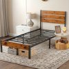 product-open-6b58572265aa441fb644ced6201266f7-goods Modern All-Metal Bed Frame with Headboard And Footboard – Tool-Free Assembly, Underbed Storage, No Box Spring – Available in Queen, Full, And Twin Sizes