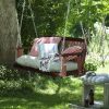 product-open-6c18a2c3bf424db2a7809b8c9d1a327c-goods Wooden Swing, 4.7ft, Carbonized Finish, Simple Design, with 5.5mm Chain, 880.00lbs