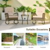 2026 New Courtyard Dining Tables and Chairs, 2pcs Outdoor Wicker Rocking Chair Set, Rattan Rocking Chair with Thick Cushions & High Back, All-Weather Wicker Rocking Bistro Set for Porch, Patio, Balcony