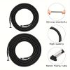 4pcs Zero Gravity Chair Repair Kit with Replacement Ropes - Elastic Straps And Metal Rings, Black Fabric, Compatible with Lounge Chairs/Recliners