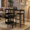 2026 NEW Side Tables, 1 Box Set Board Bar Table And 2 Stools Storage Furniture Combo, Designed for Convenient Storage And Space Saving, Small End Table with Storage Shelf, Modern Nightstand for Bedroom Living Room Studio, Portable Snack Table