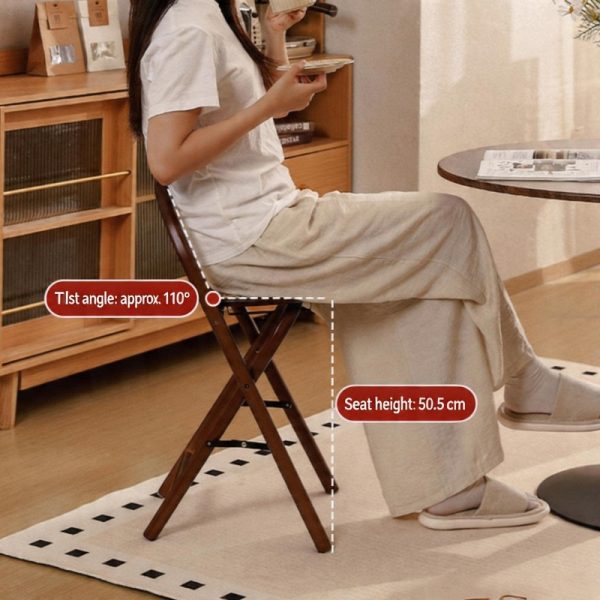 product-open-6ebb081a3efa432aaced9bb251dac4db-goods 1pc, Bamboo Portable Rattan Folding Stool with Handle, Home Dining Chair, Vintage Style Leisure Chair, Space Saving - Perfect for Restaurant, Living Room, Kitchen, Bar, Dormitory