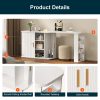 Adjustable Vanity Desk with Rolling Shutter, L-Shape Corner Makeup Table Featuring Shelves, Bedroom Storage Solution in White