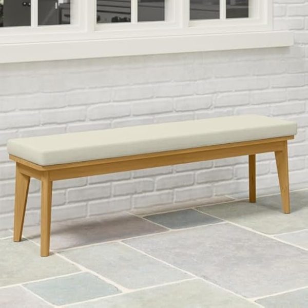 product-open-71bbf03af976404d8676777caca8b2d6-goods Stylish Outdoor Bench with Soft Cushion, Premium Acacia Wood, Perfect for Patio, Garden, or Yard, Chic Beige Finish