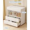 Baby Changing Table Dresser with 2 Drawers & Open Shelf - Modern White Nursery Dresser, Diaper Changing Station with Lock-Free Design, Non-Wood Durable, Easy Assembly for Kids Room, Nursery, Baby Room Storage Organizer