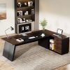 product-open-726c666a26504879af13999b58fcf4a5-goods 78" Extra Wide Executive Desk - Heavy-Duty Home Office Desk with L-Shaped Workstation, Built-in Storage Drawers & File Cabinet, Walnut Finish - for Professional Office or Study - Easy Assembly, Desk Accessories Office, Spacious Workspace, Sophisticated Design, Engineered Wood Construction, Contemporary Furniture, Solid Build, Remote Workers