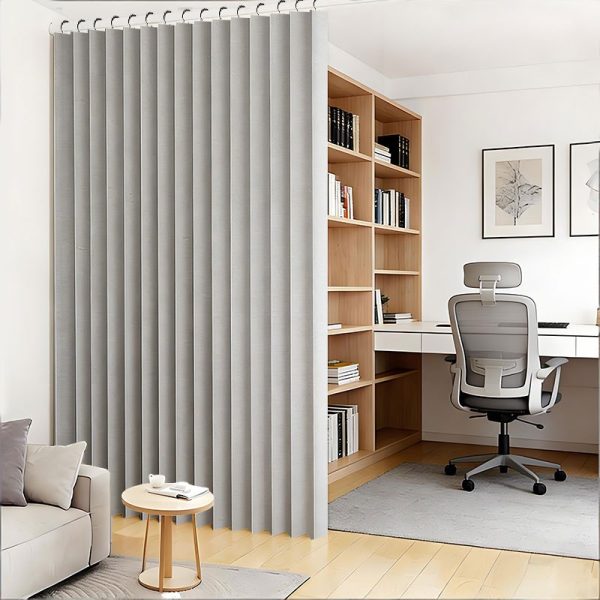 1pc Foldable Room Divider Curtain, Space-Saving Folding Privacy Screen with Hooks, Light-Blocking Polyester Curtain Suitable for Living Room, Bedroom, Kitchen- Modern Home Decoration Divider, Foldable Design, Easy Installation, Durable Fabric, S