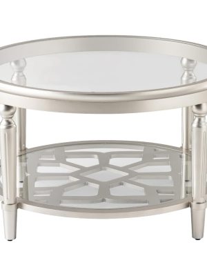 COSIEST Modern Coffee Table - Home Decor End Table - with Tempered Glass Top, Light Side Table End Table, Living Room, Sofa, Furniture