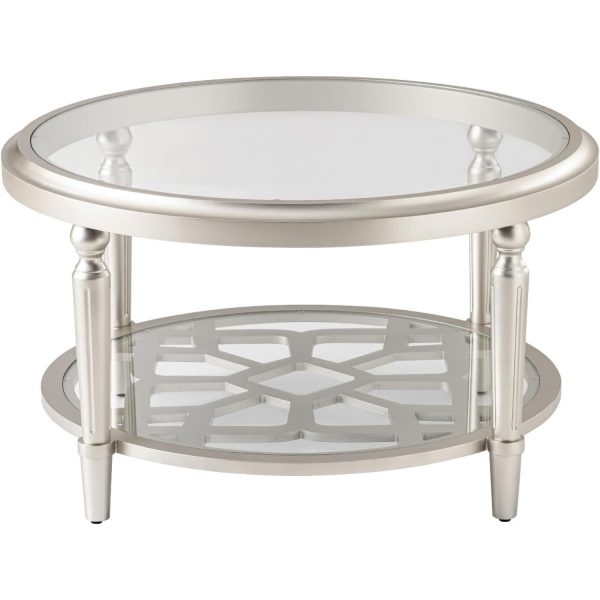 product-open-72c37f31008248e2a074fbf337eba547-goods COSIEST Modern Coffee Table - Home Decor End Table - with Tempered Glass Top, Light Side Table End Table, Living Room, Sofa, Furniture