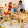 product-open-72e5f84b3e1a4593a7314b6c87feee23-goods 8in 1 Pikler Triangle Climbing Set Foldable Indoor Jungle Gyms for Toddlers Baby Indoor Playards Jungle Gym with Oval-shaped Crossbar Design Wooden Climbing Set for Toddler to Inspire Children's Exploration